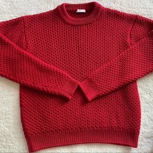 Prada red chunky knit sweater